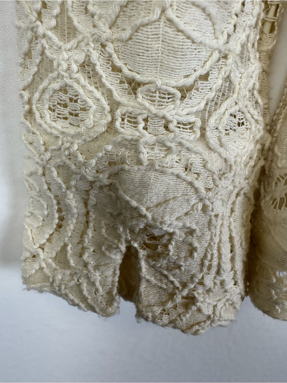 For Cynthia Ivory Floral Lace Blazer Jacket Women’s Medium Open Front Boho Cotta - Picture 11 of 15